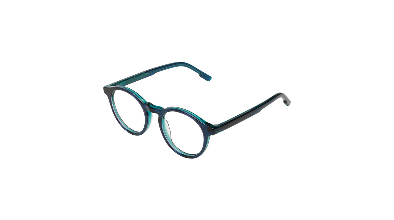 Paire de lunettes de vue Komono The archie slims couleur bleu - Côté à angle - Doyle