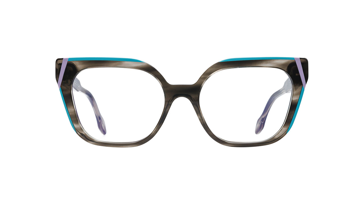 Paire de lunettes de vue Res-rei Clover couleur bleu - Côté à angle - Doyle