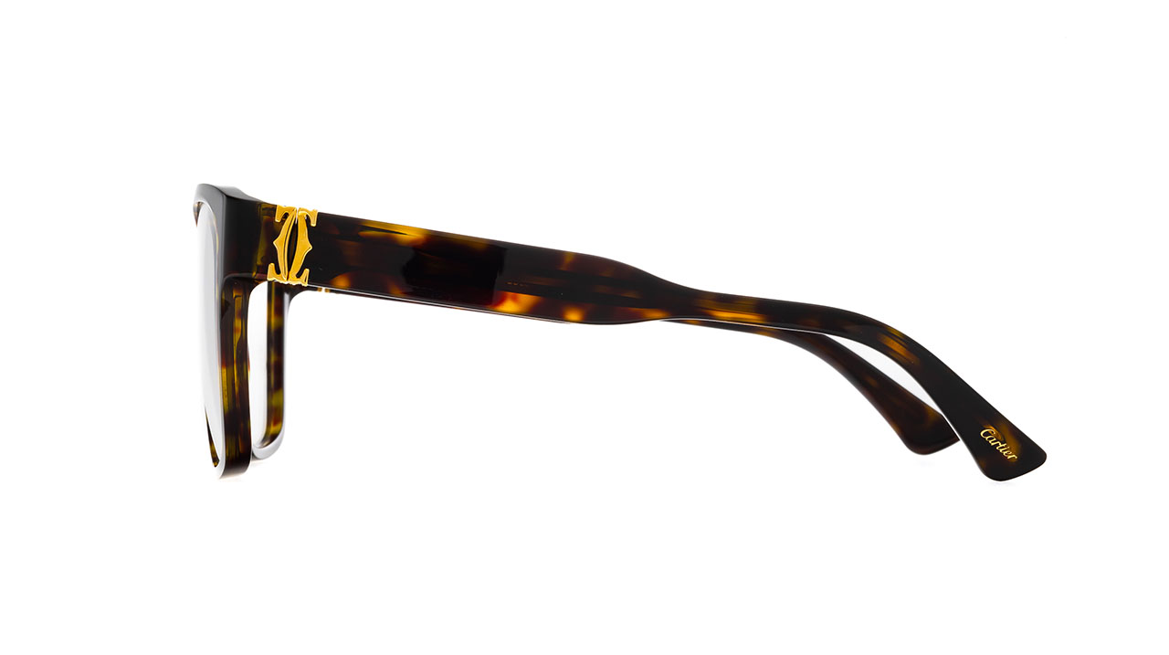 Paire de lunettes de vue Cartier Ct0451o couleur havane or - Côté droit - Doyle