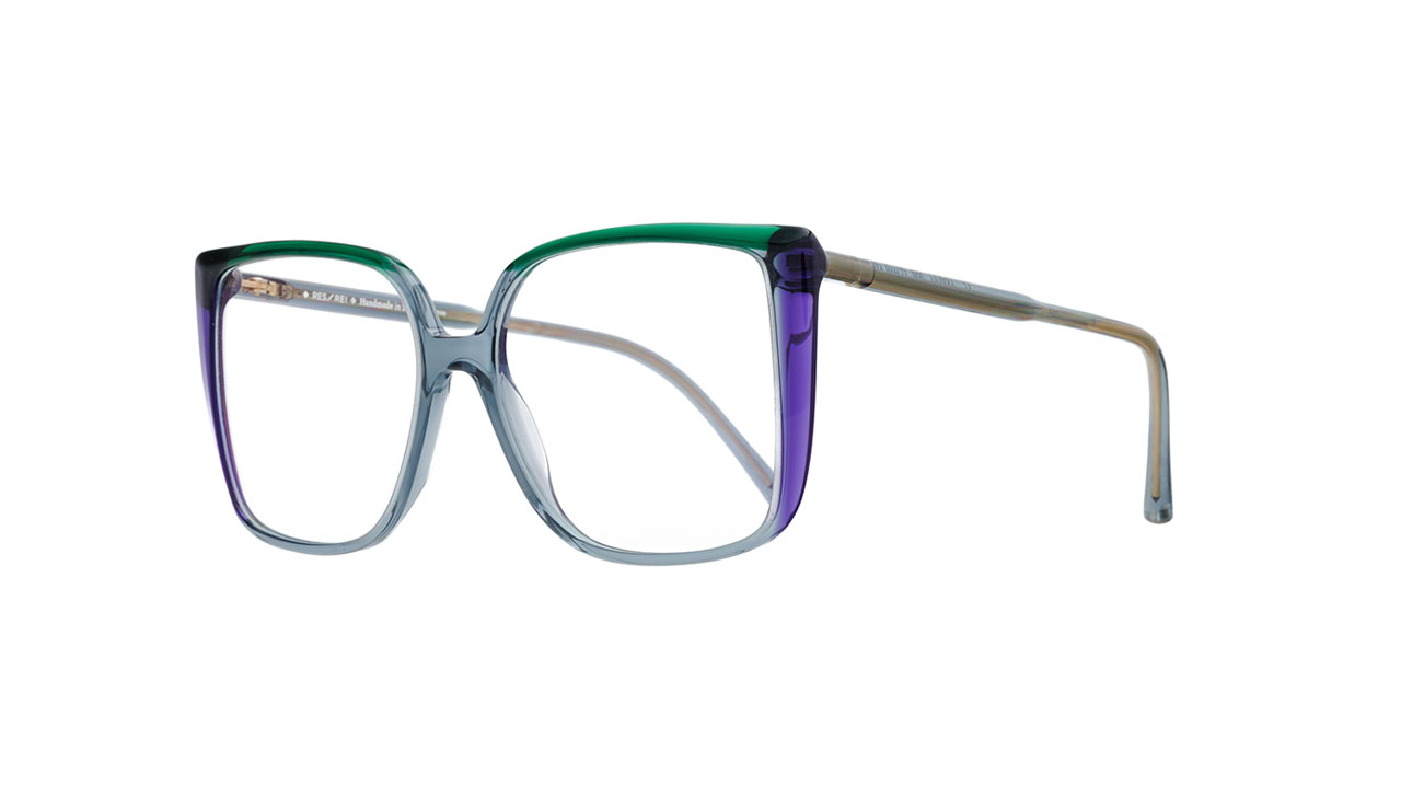 Paire de lunettes de vue Res-rei Tango couleur vert - Côté à angle - Doyle