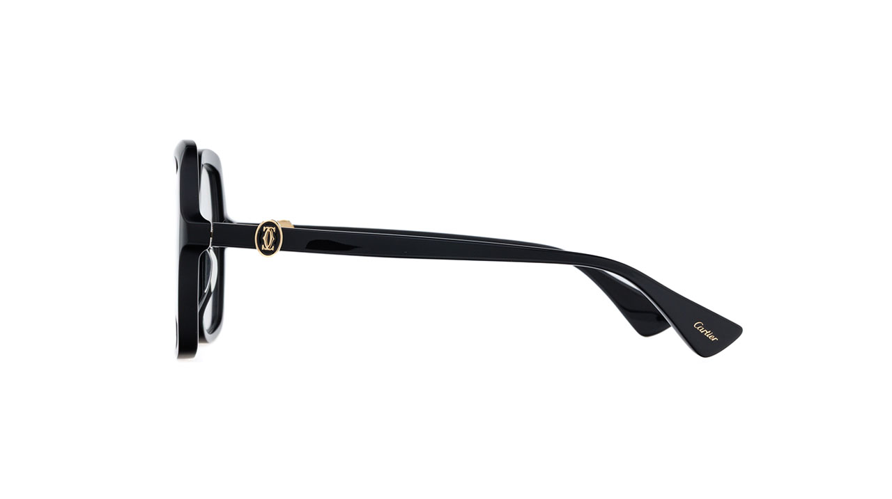 Paire de lunettes de vue Cartier Ct0492o couleur noir or - Côté droit - Doyle