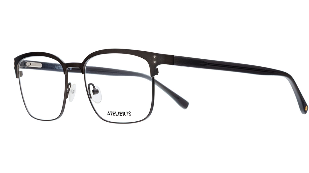 Paire de lunettes de vue Atelier-78 Anvers couleur graphite - Côté à angle - Doyle