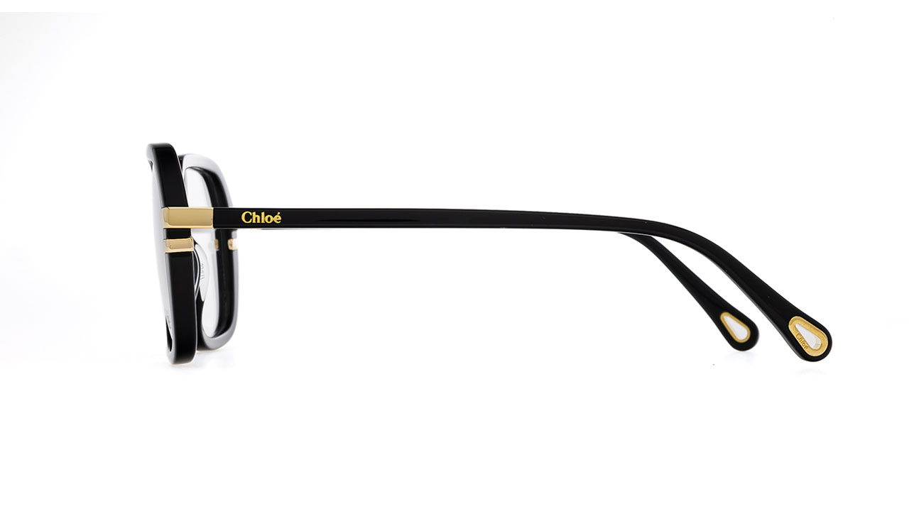 Paire de lunettes de vue Chloe Ch0205o couleur noir or - Côté droit - Doyle