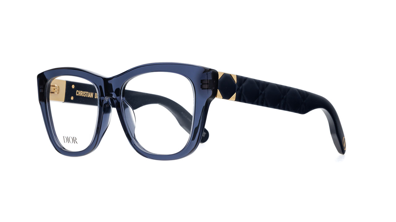 Paire de lunettes de vue Christian-dior Lady 95.22o s1i couleur bleu - Côté à angle - Doyle