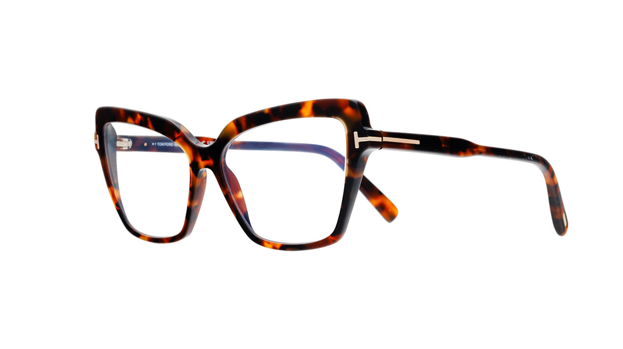 Paire de lunettes de vue Tom-ford Tf5948-b couleur brun - Côté à angle - Doyle