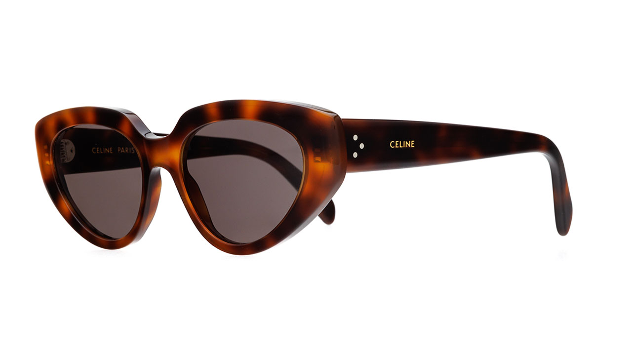 Paire de lunettes de soleil Celine-paris Cl40286i /s couleur havane - Côté à angle - Doyle
