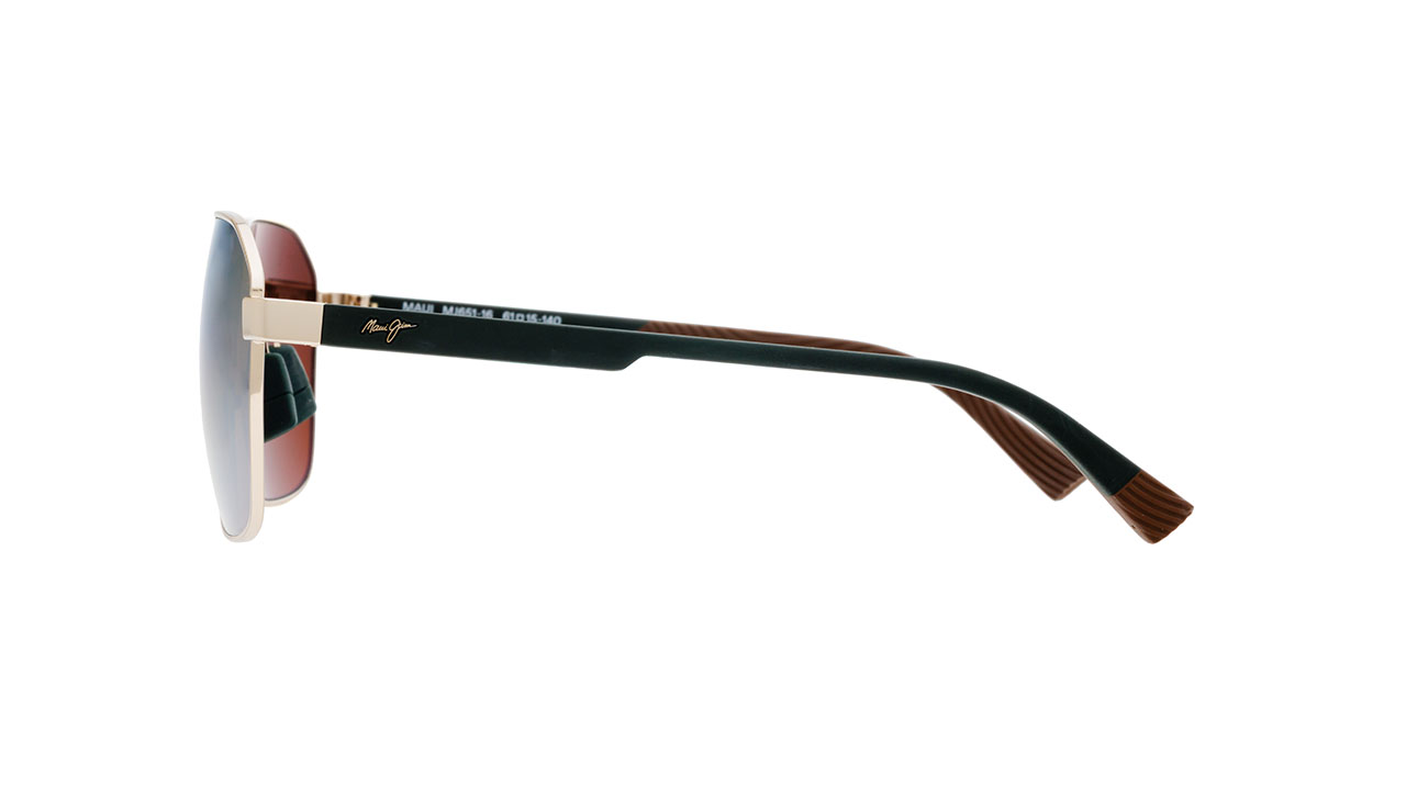 Paire de lunettes de soleil Maui-jim Dgs651 mj0651sa couleur or - Côté droit - Doyle