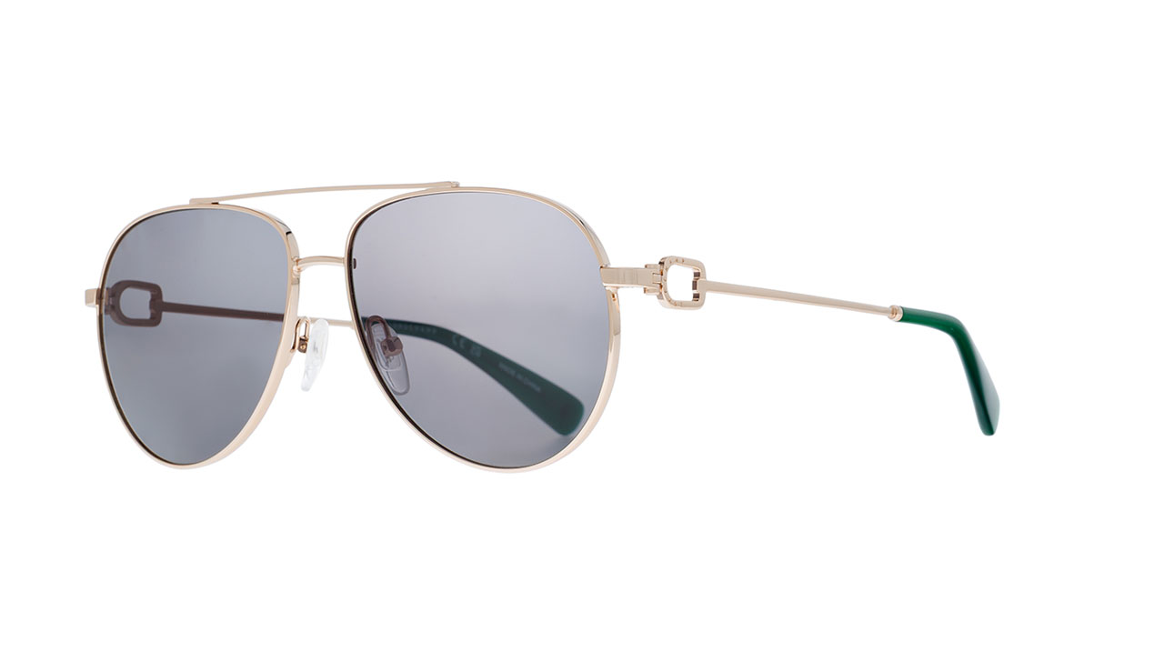 Paire de lunettes de soleil Longchamp Lo178s couleur or - Côté à angle - Doyle