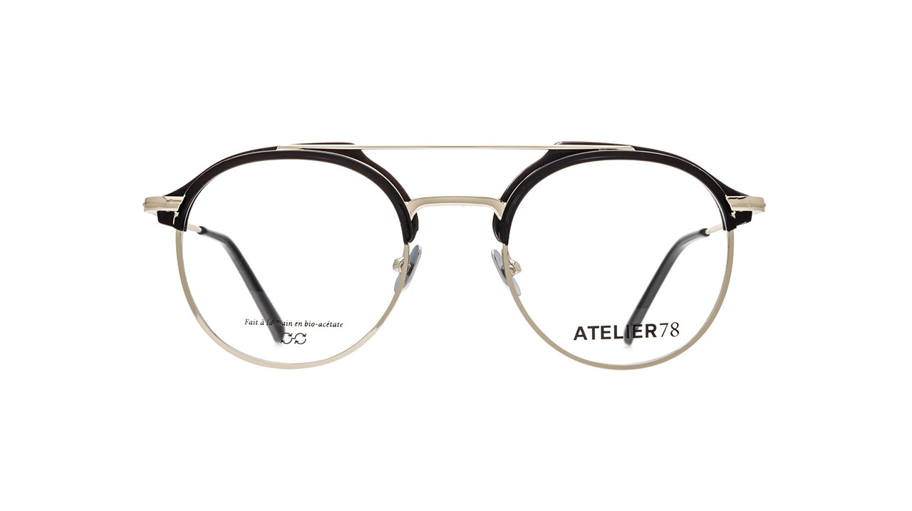 Paire de lunettes de vue Atelier-78 Finca couleur noir or - Doyle