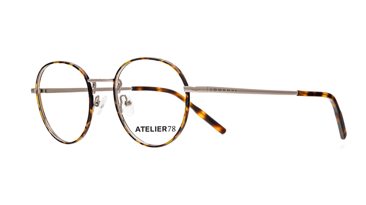 Paire de lunettes de vue Atelier-78 Rully x couleur havane - Côté à angle - Doyle