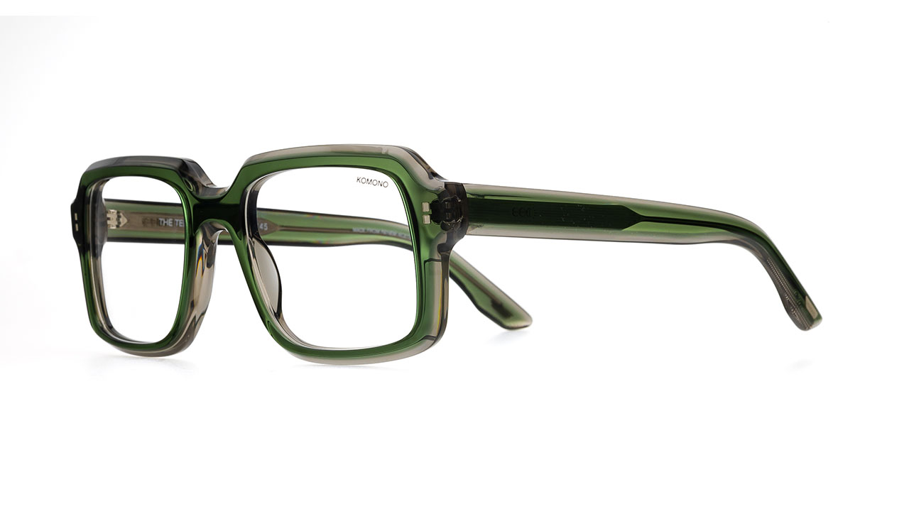 Paire de lunettes de vue Komono The teddy couleur vert - Côté à angle - Doyle
