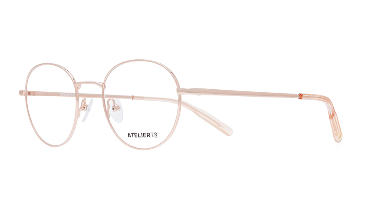 Paire de lunettes de vue Atelier-78 Rully s couleur or rose - Côté à angle - Doyle