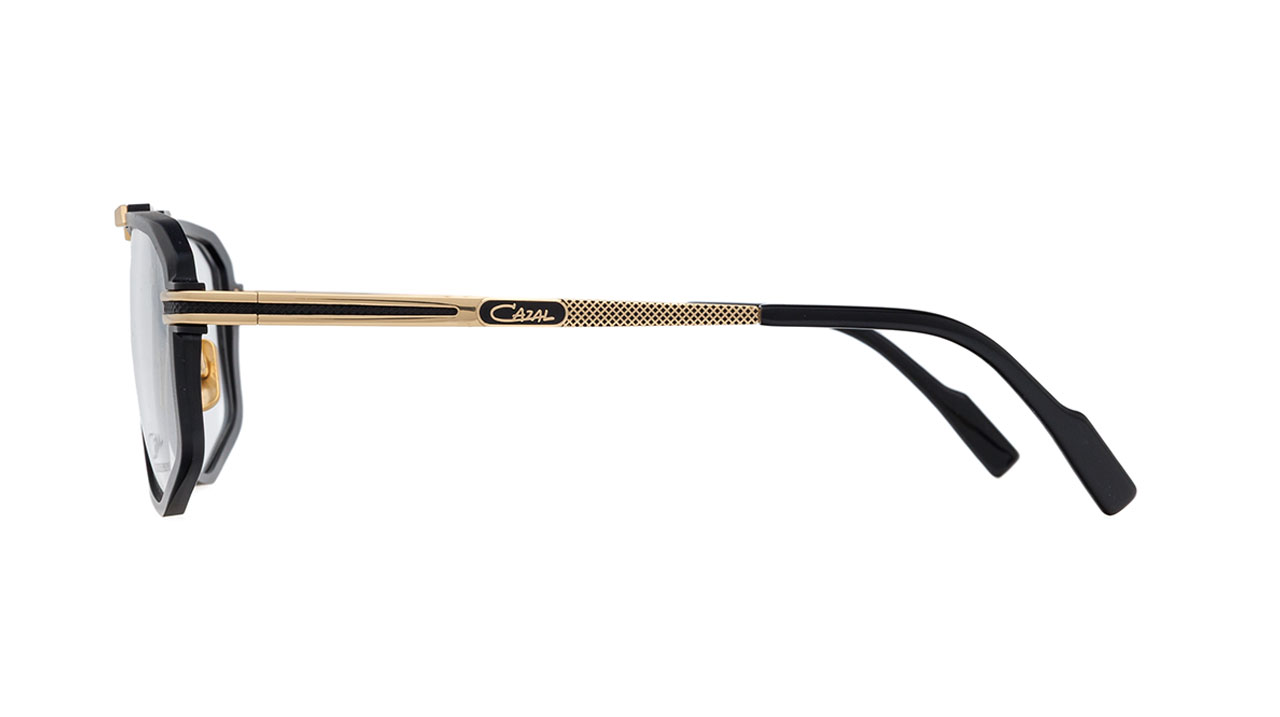 Paire de lunettes de vue Cazal 7106 couleur noir or - Côté droit - Doyle
