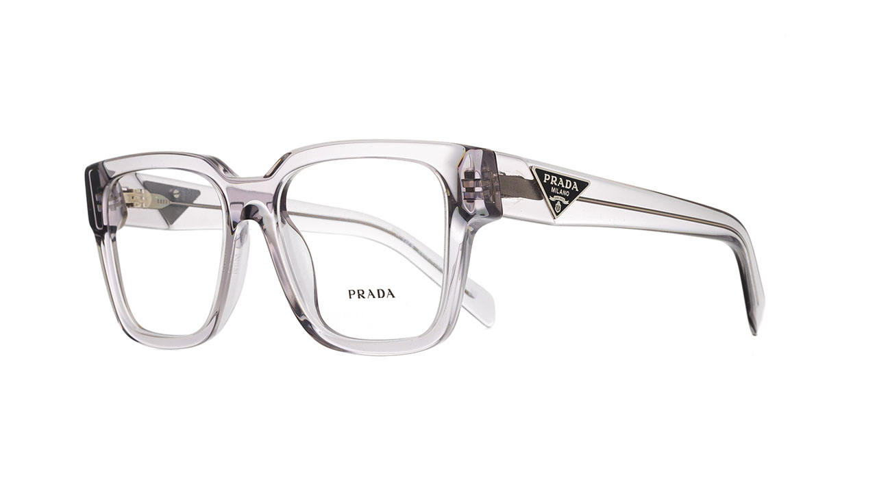 Paire de lunettes de vue Prada Pr08z couleur gris - Côté à angle - Doyle