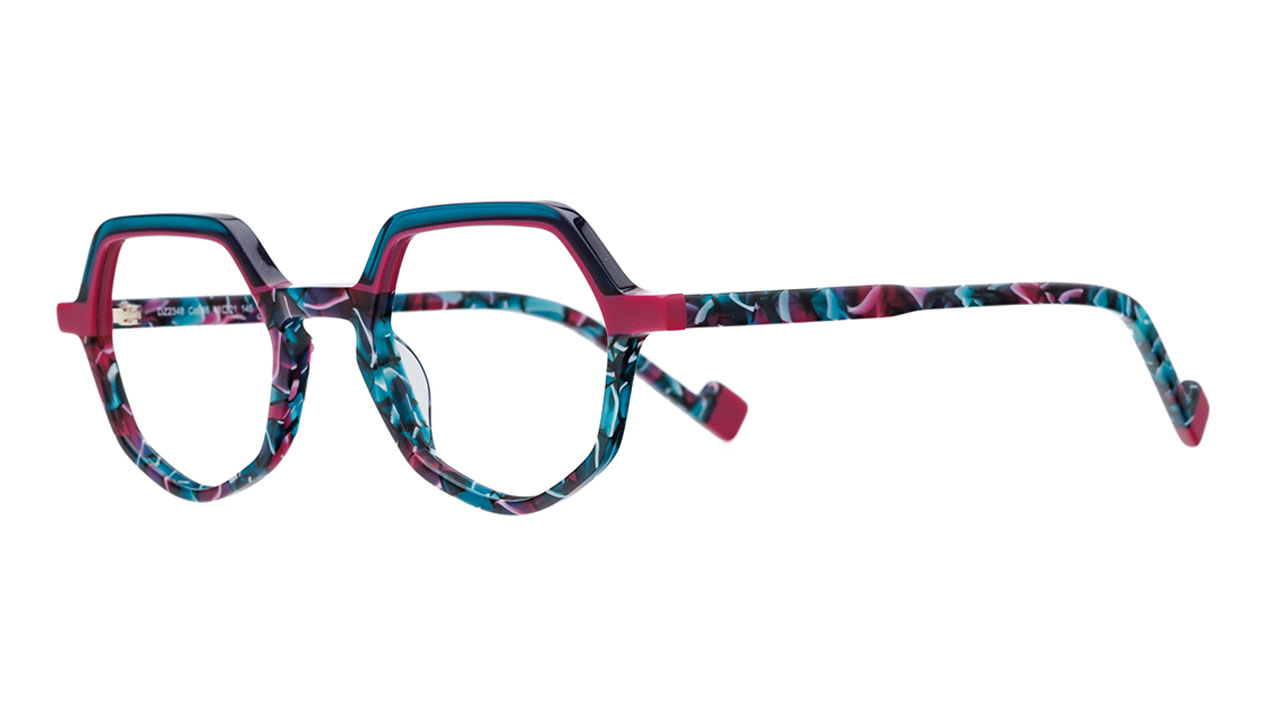 Paire de lunettes de vue Dutz Dz2348 couleur bleu - Côté à angle - Doyle