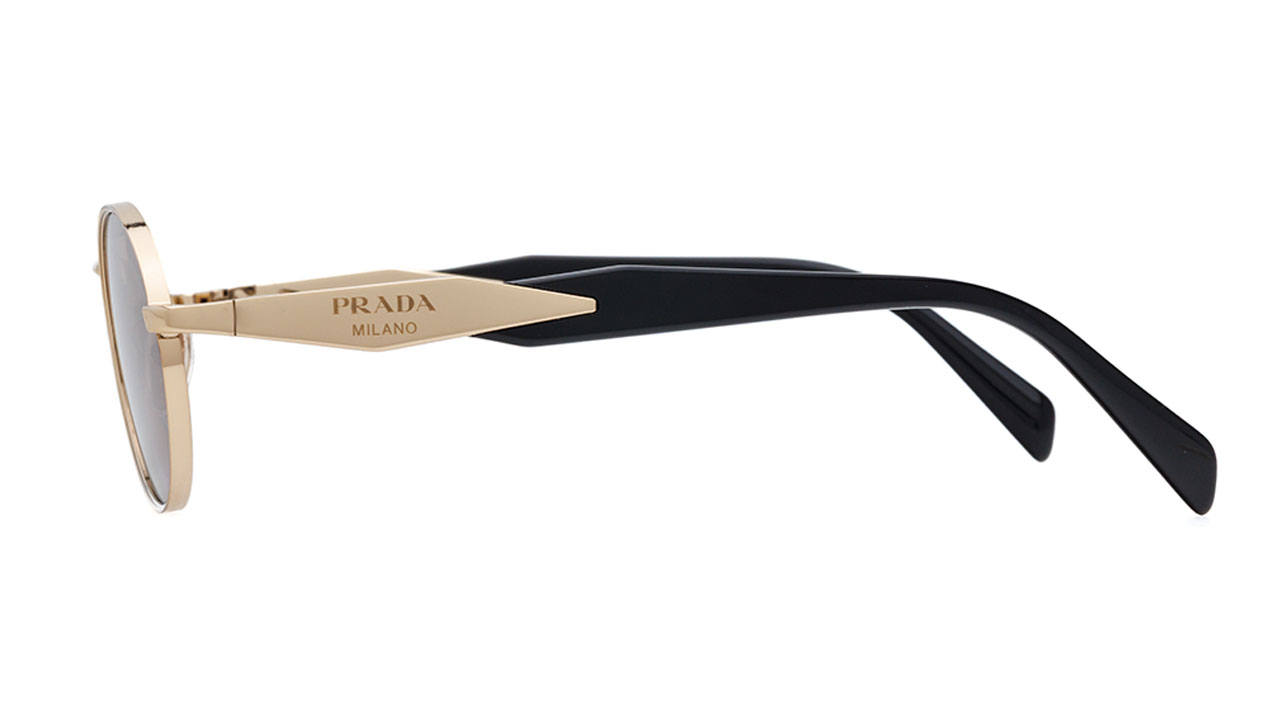 Paire de lunettes de soleil Prada Pr65z /s couleur or - Côté droit - Doyle