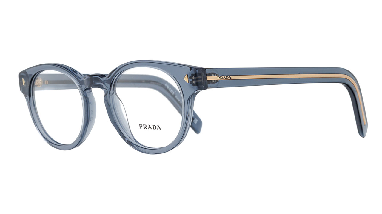 Paire de lunettes de vue Prada Pra14 couleur bleu - Côté à angle - Doyle
