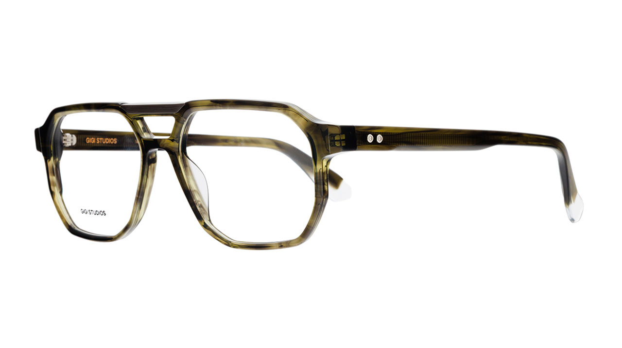 Paire de lunettes de vue Gigi-studios Marconi couleur vert - Côté à angle - Doyle