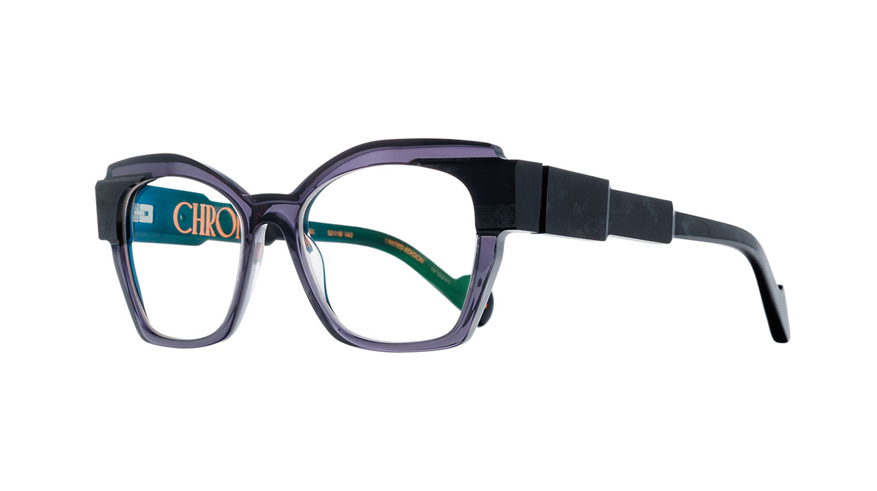 Paire de lunettes de vue Chroma Chr006 couleur noir - Côté à angle - Doyle