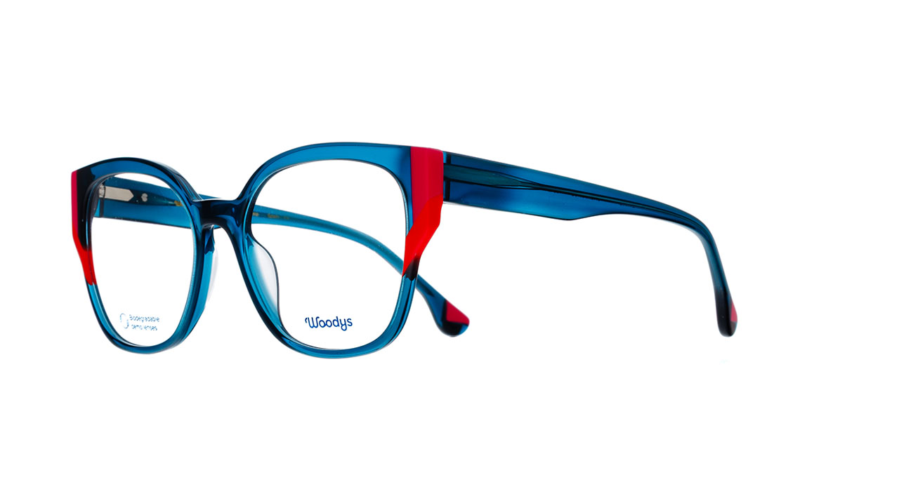 Paire de lunettes de vue Woodys Dagmar couleur rose - Côté à angle - Doyle