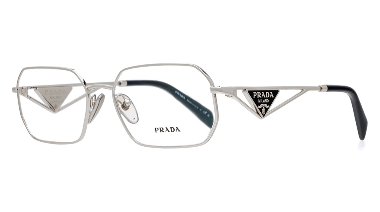 Paire de lunettes de vue Prada Pra53 couleur gris - Côté à angle - Doyle
