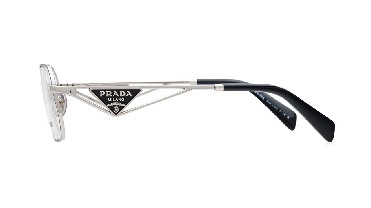 Paire de lunettes de vue Prada Pra53 couleur gris - Côté droit - Doyle