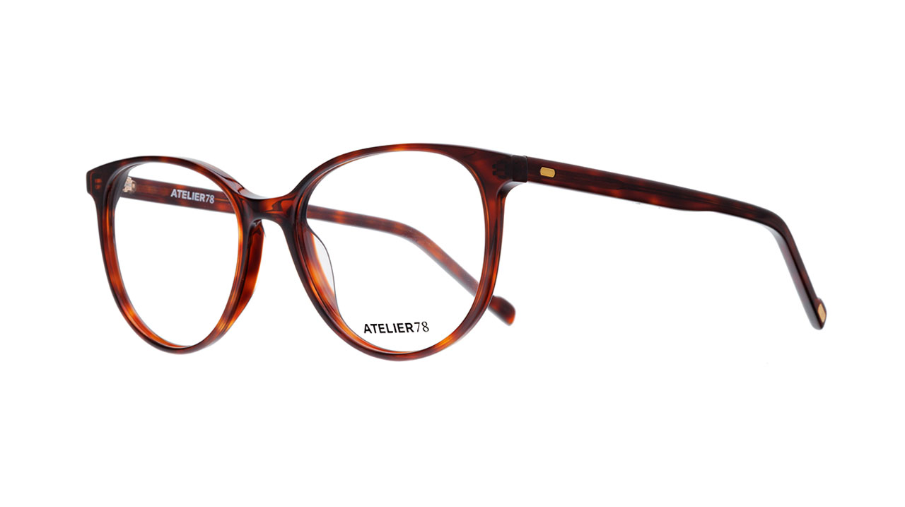 Paire de lunettes de vue Atelier-78 Julianne couleur brun - Côté à angle - Doyle