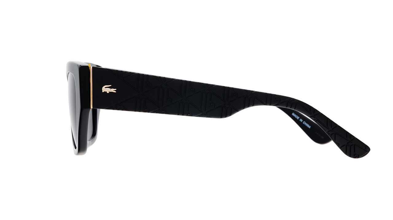 Paire de lunettes de soleil Lacoste L6053s couleur noir - Côté droit - Doyle