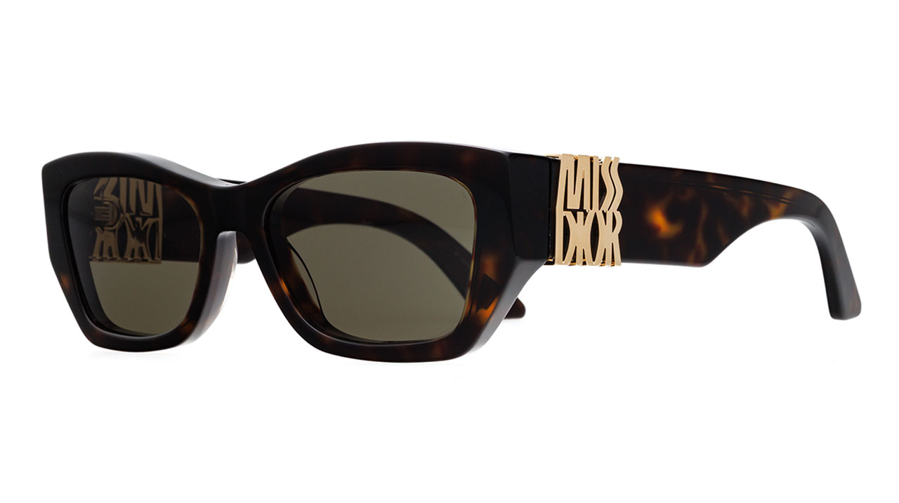Paire de lunettes de soleil Christian-dior Missdior s1i /s couleur havane - Côté à angle - Doyle