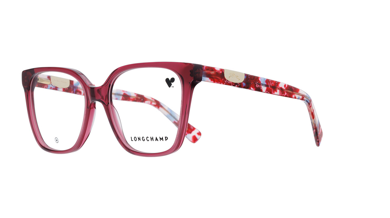 Paire de lunettes de vue Longchamp Lo2765 couleur mauve - Côté à angle - Doyle