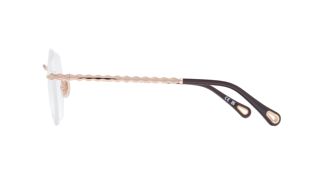 Paire de lunettes de vue Chloe Ch0270o couleur or rose - Côté droit - Doyle