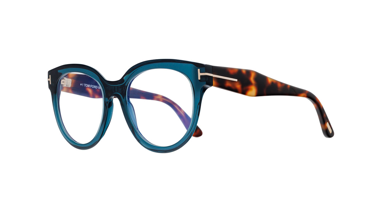 Paire de lunettes de vue Tom-ford Tf5987-b couleur bleu - Côté à angle - Doyle