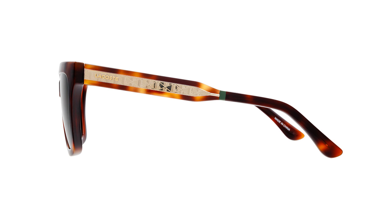 Paire de lunettes de soleil Lacoste L6063s couleur brun - Côté droit - Doyle