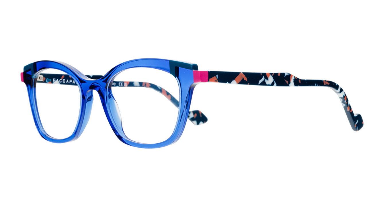 Paire de lunettes de vue Face-a-face Glimps 3 couleur bleu - Côté à angle - Doyle
