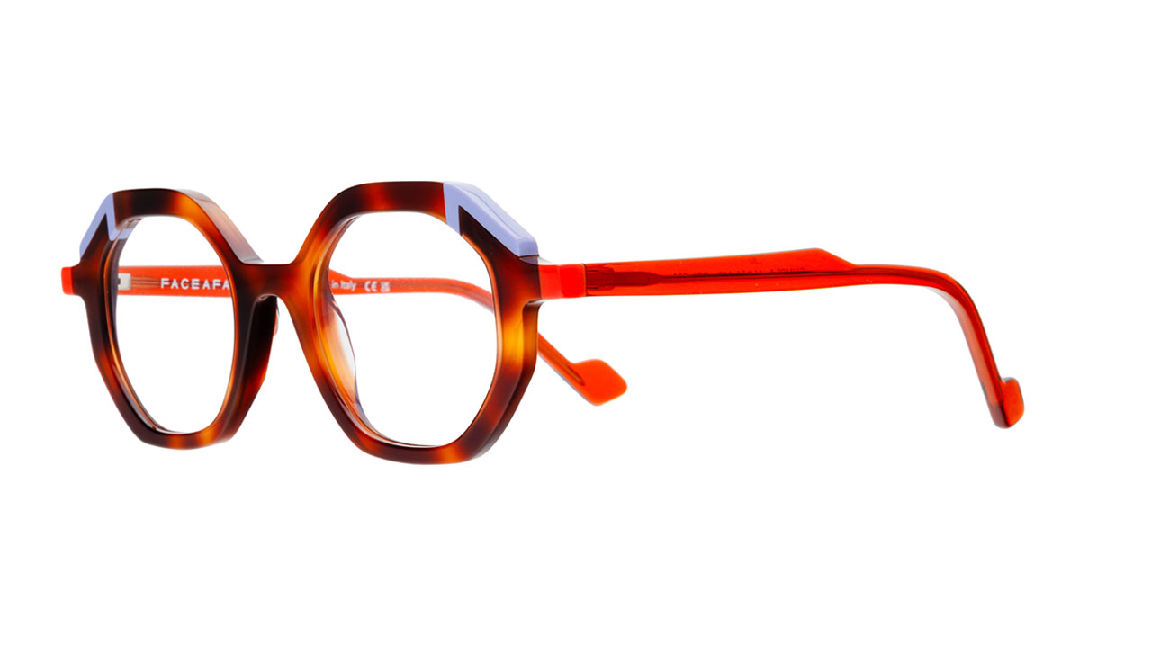 Paire de lunettes de vue Face-a-face Glimps 1 couleur brun - Côté à angle - Doyle