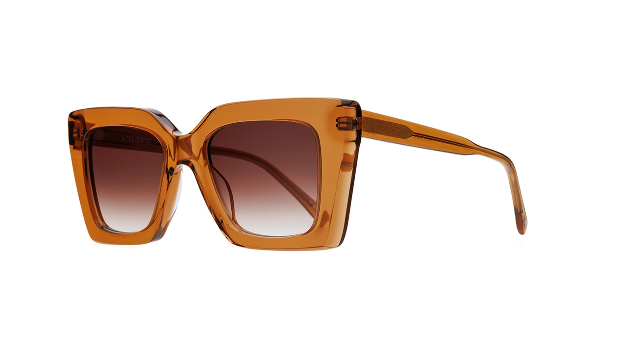Paire de lunettes de soleil Atelier-78 Cindy /s couleur caramel - Côté à angle - Doyle