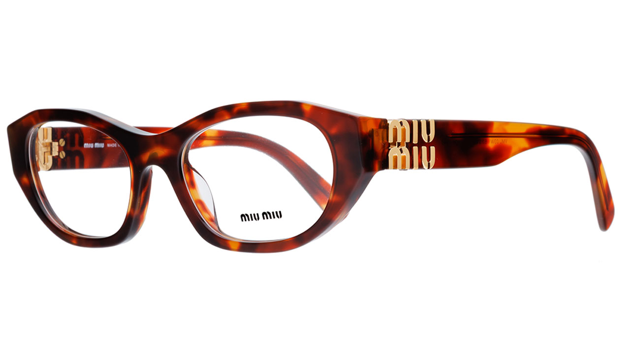Paire de lunettes de vue Miu-miu Mu03w couleur havane - Côté à angle - Doyle