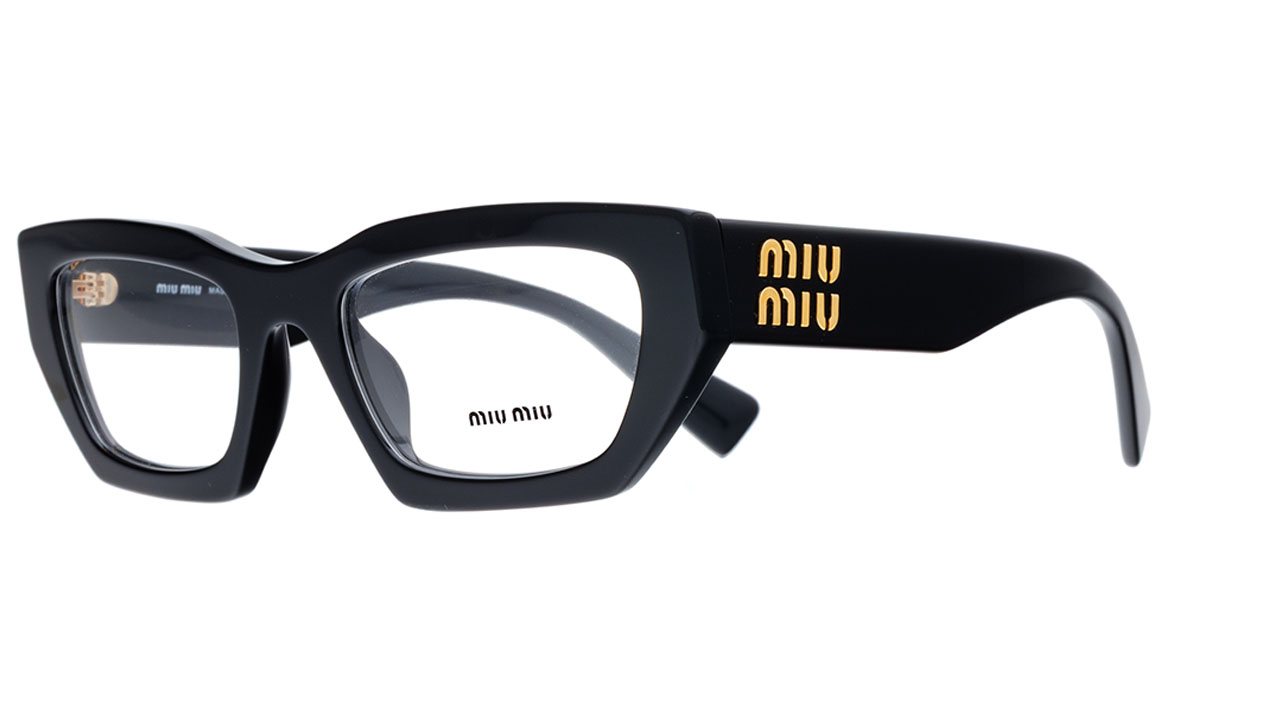 Paire de lunettes de vue Miu-miu Mu03x couleur noir - Côté à angle - Doyle