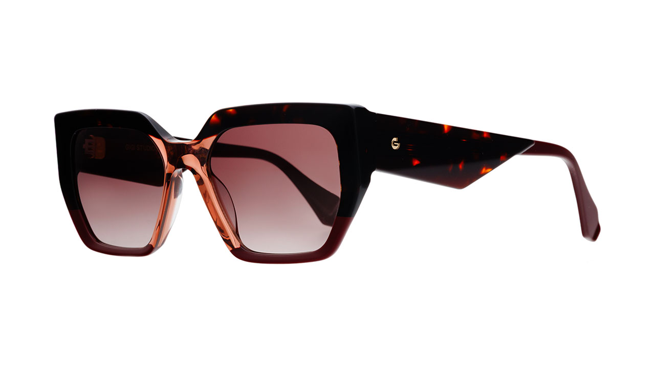 Paire de lunettes de soleil Gigi-studios Luce /s couleur or rose - Côté à angle - Doyle