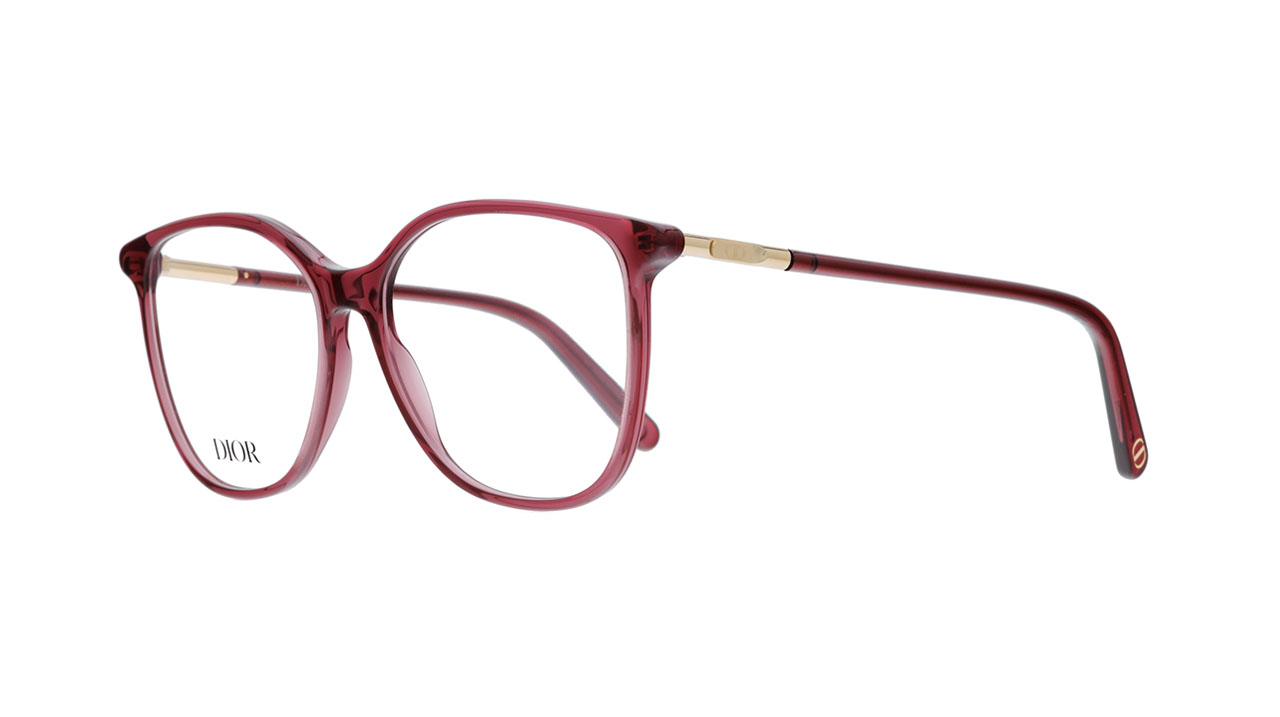 Paire de lunettes de vue Christian-dior Mini cd o b6i couleur rouge - Côté à angle - Doyle