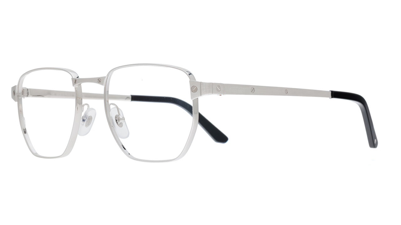 Paire de lunettes de vue Cartier Ct0480o couleur havane or - Côté à angle - Doyle