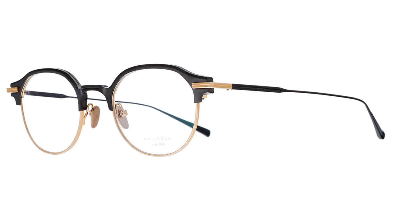 Paire de lunettes de vue Masunaga Imaginist couleur gris - Côté à angle - Doyle