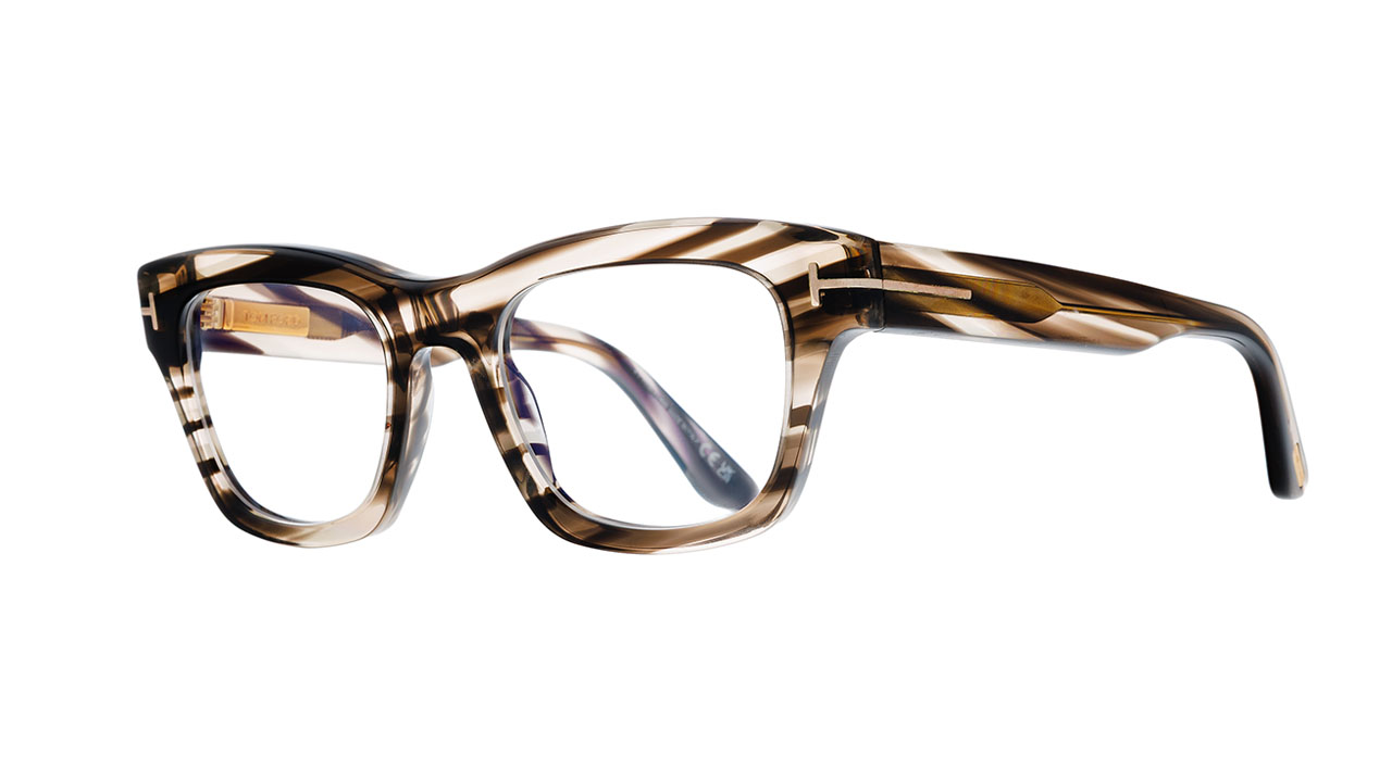 Paire de lunettes de vue Tom-ford Tf6036-b couleur brun - Côté à angle - Doyle