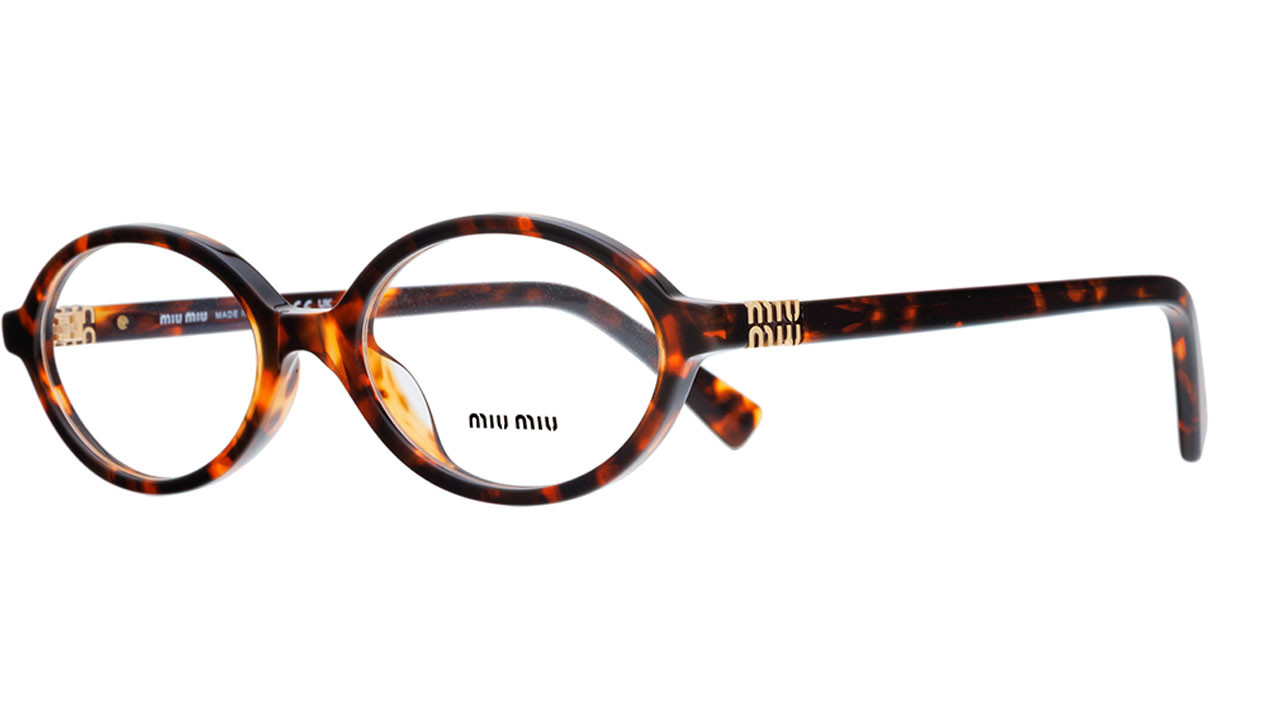 Paire de lunettes de vue Miu-miu Mu01x couleur havane - Côté à angle - Doyle