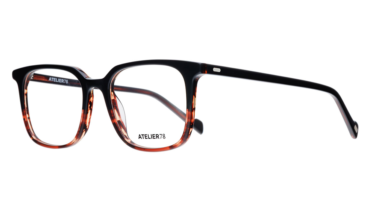 Paire de lunettes de vue Atelier-78 Maxime couleur brun - Côté à angle - Doyle