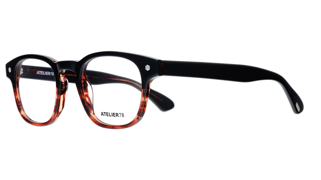 Paire de lunettes de vue Atelier-78 Kennedy couleur brun - Côté à angle - Doyle
