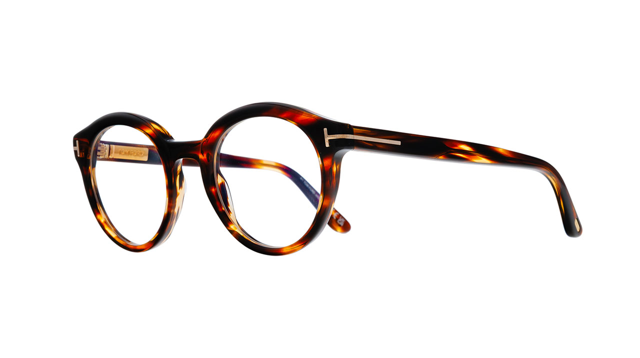 Paire de lunettes de vue Tom-ford Tf6061-b couleur brun - Côté à angle - Doyle