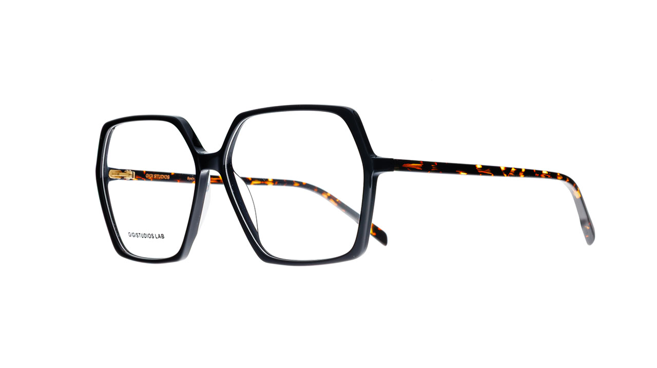 Paire de lunettes de vue Gigi-studios Sian couleur noir - Côté à angle - Doyle