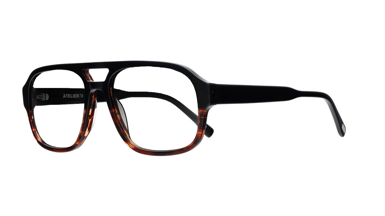 Paire de lunettes de vue Atelier-78 Pat couleur brun - Côté à angle - Doyle