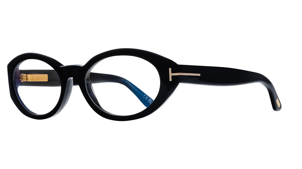 Paire de lunettes de vue Tom-ford Tf6067-b couleur noir - Côté à angle - Doyle